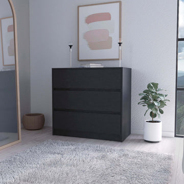 Black 3 Drawer Dresser Black Bedroom Wood