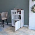 Hannah White 1 Door Bar Cart White White Dining Room Rectangular Kitchen Carts Wood Small Less Than 40In