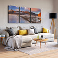 3 Panels Framed Jetty & Lake Canvas Wall Art Decor,3 Pieces Mordern Canvas Decoration Painting For Office,Dining Room,Living Room, Bedroom Decor Ready To Hang 2030In Thickness 1.5 Inch Rectangle Framed Multicolor Oversized 41In Canvas Nature Scenes