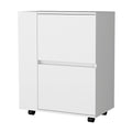 White 2 Cabinet Bar Cart White White Primary Living Space Rectangular Kitchen Carts Wood Small Less Than 40In