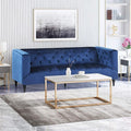 3 Seater Sofa Blue Fabric 3 Seat