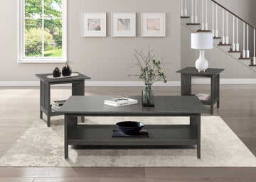 Classic Style Coffee Table And Two End Table Set Antique Gray Finish 3Pc Occasional Table Set Wooden Transitional Living Room Furniture Antique Gray Primary Living Space Classic,Transitional Coffee & End Tables Wood