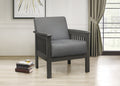 Gray Accent Chair 1Pc Solid Wood Mission Arm Cushion Back Classic Living Room Furniture Antique Gray Wooden Gray Primary Living Space Classic,Transitional Rubberwood Solid Wood