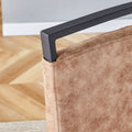 Modern Dining Chairs, Technology Cloth High Back Upholstered Side Chair With C Shaped Tube Black Metal Legs For Dining Room Kitchen Vanity Club Guest Office Chair Set Of 4 Brown 1162 Brown Foam Fabric