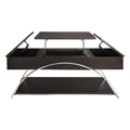 Modern Living Room Furniture 1Pc Lift Top Coffee Table With Display Shelf Espresso Finish Wood Chrome Metal Finish Unique Style Cocktail Table Espresso Primary Living Space Modern Coffee & End Tables Rectangular Wood Stainless Steel