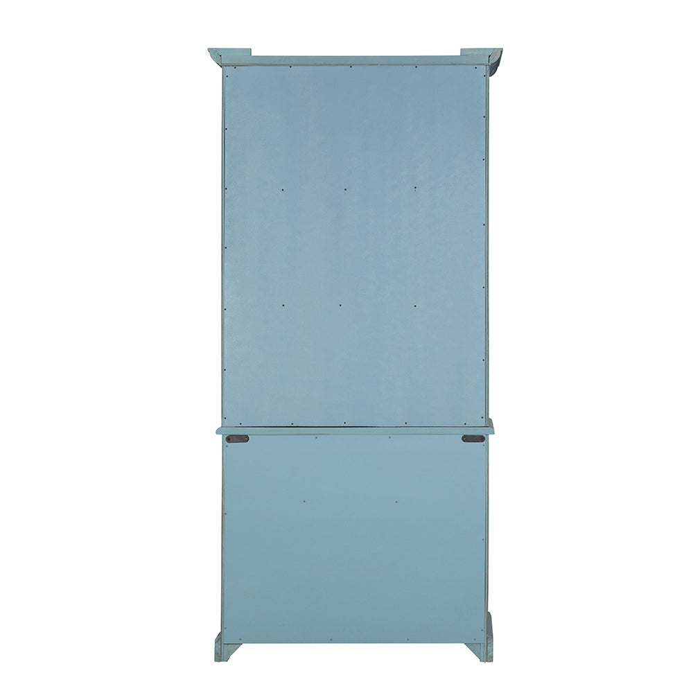 39.4X18X83" Cabinet Credenzas Blue Blue Primary Living Space Casual,Contemporary,French Solid Wood Mdf