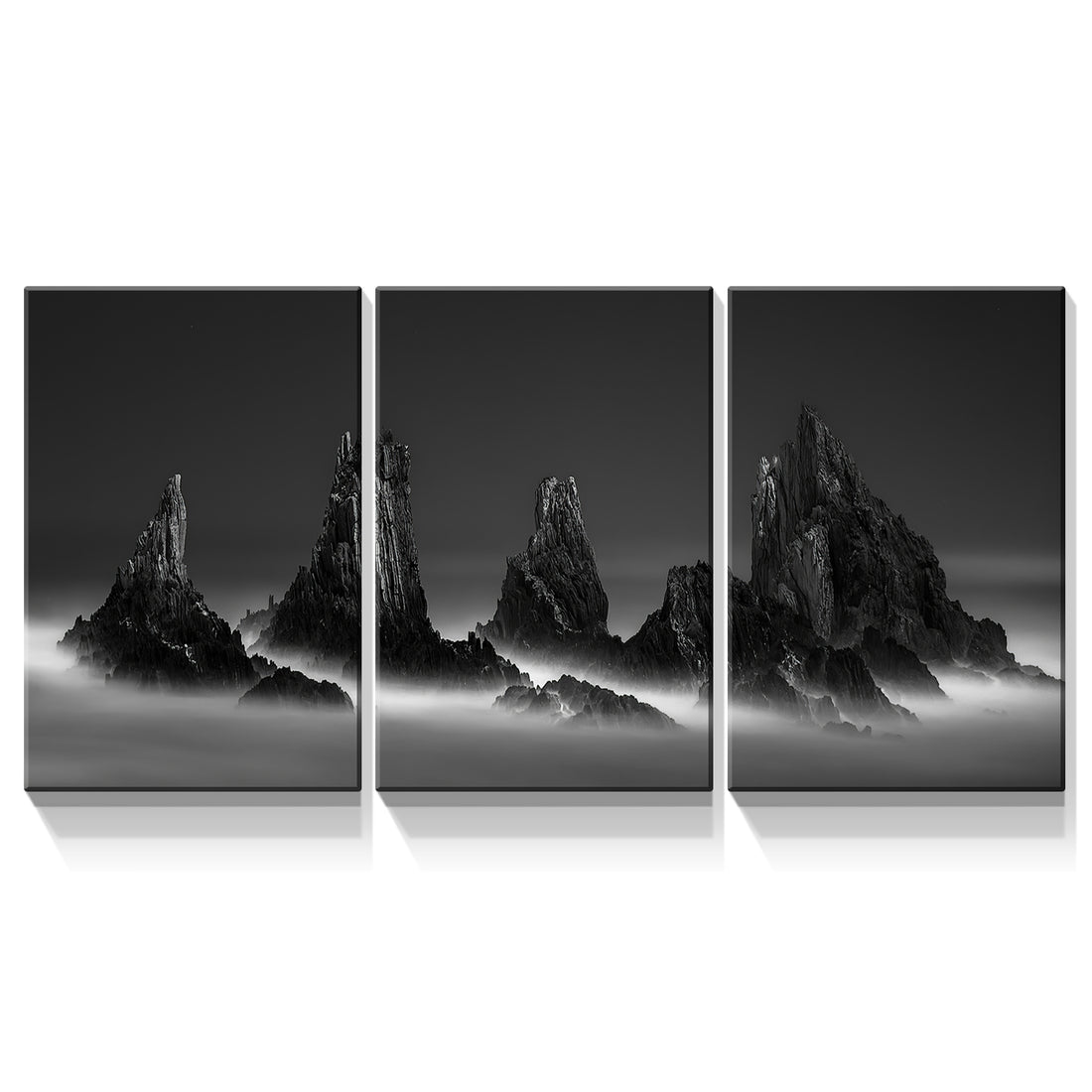 3 Panels Framed Mountain View Canvas Wall Art Decor,3 Pieces Mordern Canvas Decoration Painting For Office,Dining Room,Living Room, Bedroom Decor Ready To Hang Rectangle Framed Multicolor Oversized 41In Canvas Nature Scenes