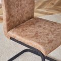Modern Dining Chairs, Technology Cloth High Back Upholstered Side Chair With C Shaped Tube Black Metal Legs For Dining Room Kitchen Vanity Club Guest Office Chair Set Of 4 Brown 1162 Brown Foam Fabric
