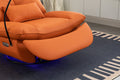 270 Swivel Glider Recliner Chair, Power Recliner Rocking Chair, Usb Port Charge For Nursery Chair With Atmosphere Lamp For Living Room Bedroom Apartment Orange Faux Leather