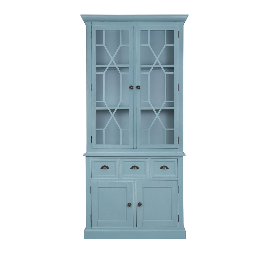 39.4X18X83" Cabinet Credenzas Blue Blue Primary Living Space Casual,Contemporary,French Solid Wood Mdf