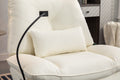 270 Swivel Glider Recliner Chair, Power Recliner Rocking Chair, Usb Port Charge For Nursery Chair With Atmosphere Lamp For Living Room Bedroom Apartment White Faux Leather