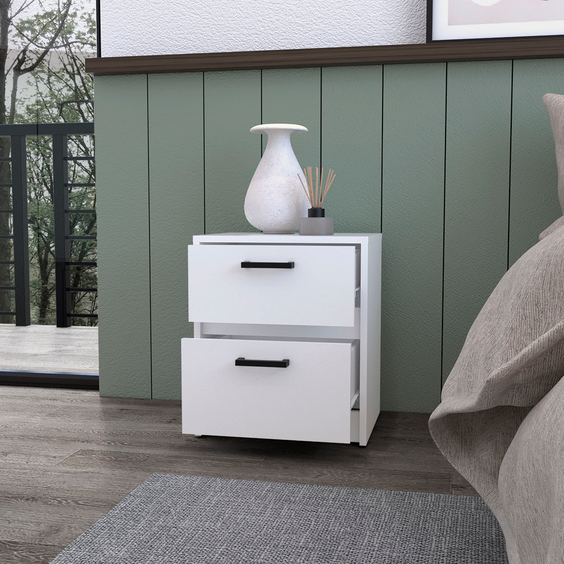 White 2 Drawer Nightstand White White 2 Drawers Bedroom Drawer Storage Drawers White Wood