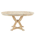Mid Century 5 Piece Extendable Round Dining Table Set With 15.7