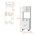 White 1 Drawer Kitchen Pantry White White Kitchen Shelves Included Wood