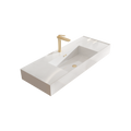 Bb0648Y101, Integrated Glossy White Solid Surface Basin With One Predrilled Faucet Hole, Faucet And Drain Assembly Not Included Gloss White Bathroom Modern Solid Surface Solid Surface