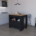 Black 2 Door Kitchen Island Black Kitchen Rectangular Stationary Kitchen Islands Wood Medium 40 55In