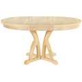 5 Piece Farmhouse Round Pedestal Extending Dining Table Set Extendable Kitchen Table Set With 15.8