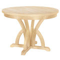 5 Piece Farmhouse Round Pedestal Extending Dining Table Set Extendable Kitchen Table Set With 15.8