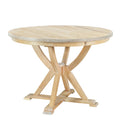 Mid Century 5 Piece Extendable Round Dining Table Set With 15.7