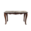 Nayla Sofa Table, Natural Marble & Cherry Finish Lv02006 Cherry Marble