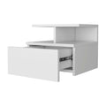 White 1 Drawer Floating Nightstand White White 1 Drawer Bedroom Floating Space Saving White Wood