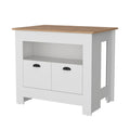 White 2 Door Kitchen Island White White Kitchen Rectangular Stationary Kitchen Islands Wood Medium 40 55In