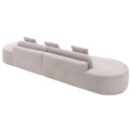 Arrived Modern Curved Combination Sofa, Terrycloth Fabric Sofa, Minimalist Sofa In Living Room, Apartment, No Assembly Required, Three Pillows,Gray Gray Primary Living Space Medium Soft Polyester 4 Seat