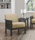 Light Brown Accent Chair 1Pc Solid Wood Frame Cushion Back Classic Living Room Furniture Antique Gray Wooden Light Brown Primary Living Space Classic,Transitional Rubberwood Solid Wood