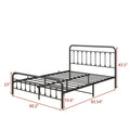 Metal Bed Frame Queen Size Platform No Box Spring Needed With Vintage Headboard And Footboard Premium Steel Slat Support Black Box Spring Not Required Queen Black Metal Bedroom Bed Frame Metal