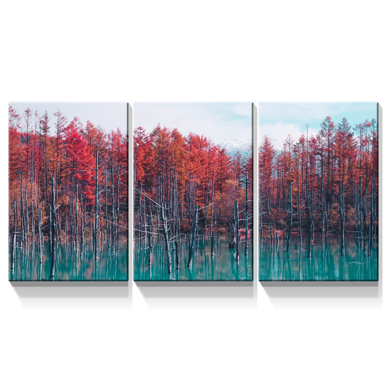 3 Panels Framed Maple Forest Canvas Wall Art Decor,3 Pieces Mordern Canvas Decoration Painting For Office,Dining Room,Living Room, Bedroom Decor Ready To Hang 2030In Thickness 1.5Inch Rectangle Framed Multicolor Oversized 41In Canvas Nature Scenes