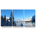 3 Panels Framed Winter Landscape Canvas Wall Art Decor,3 Pieces Mordern Canvas Decoration Painting For Office,Dining Room,Living Room, Bedroom Decor Ready To Hang Rectangle Framed Multicolor Oversized 41In Canvas Nature Scenes