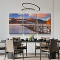 3 Panels Framed Jetty & Lake Canvas Wall Art Decor,3 Pieces Mordern Canvas Decoration Painting For Office,Dining Room,Living Room, Bedroom Decor Ready To Hang 2030In Thickness 1.5 Inch Rectangle Framed Multicolor Oversized 41In Canvas Nature Scenes