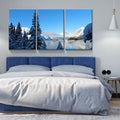 3 Panels Framed Winter Landscape Canvas Wall Art Decor,3 Pieces Mordern Canvas Decoration Painting For Office,Dining Room,Living Room, Bedroom Decor Ready To Hang Rectangle Framed Multicolor Oversized 41In Canvas Nature Scenes