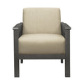 Light Brown Accent Chair 1Pc Solid Wood Frame Cushion Back Classic Living Room Furniture Antique Gray Wooden Light Brown Primary Living Space Classic,Transitional Rubberwood Solid Wood