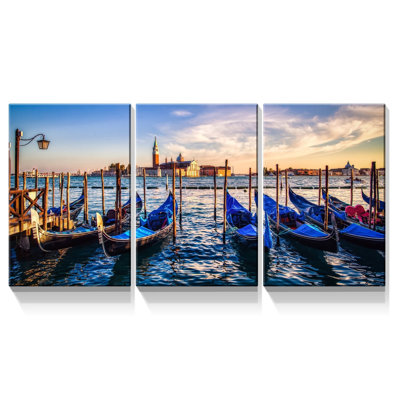 3 Panels Framed Wharf Canvas Wall Art Decor,3 Pieces Mordern Canvas Decoration Painting For Office,Dining Room,Living Room, Bedroom Decor Ready To Hang 1218In Thickness 1.5Inch Rectangle Framed Multicolor Oversized 41In Canvas Nature Scenes