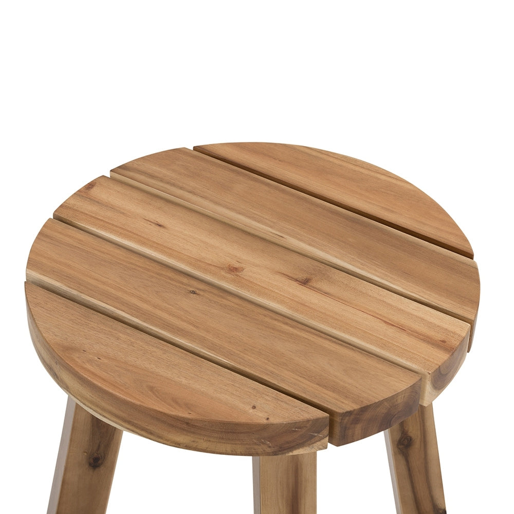 D16X16" Round Side Table, Solid Wood Natural Wood Brown Primary Living Space Boho,Casual,Classic,Farmhouse,French Country Solid Wood