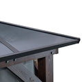 12' X 16' Hardtop Wood Gazebo For Patios, Outdoor Framed Gazebo With Polycarbonate Double Roof Canopy, Solid Wooden Framed Gazebo With Privacy Curtains And Mosquito Nettings For Garden, Backyard Black Aluminium