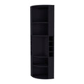 Avery Black 5 Large Shelves Corner Bar Cabinet Vertical 5 Or More Shelves Black Primary Living Space Shelves Included Wood