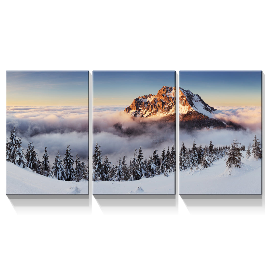 3 Panels Framed Mountain & Forest Canvas Wall Art Decor,3 Pieces Mordern Canvas Decoration Painting For Office,Dining Room,Living Room, Bedroom Decor Ready To Hang 2436In Thickness 1.5Inch Rectangle Framed Multicolor Oversized 41In Canvas Nature Scenes