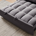 55.1 Inch 3 In 1 Convertible Sofa Bed, Modern Velvet Double Sofa Futon Sofa Bed With Adjustable Back, Storage Bag And Pillow, For Living Room, Bedroom Dark Grey Dark Grey Metal & Wood 2 Seat