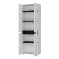White 5 Shelf Kitchen Pantry White White Kitchen Shelves Included Wood