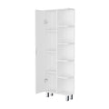 White 1 Door Linen Cabinet White 1 5 18 To 23 In 60 In & Above Bathroom Freestanding 5 10 Inches Wood