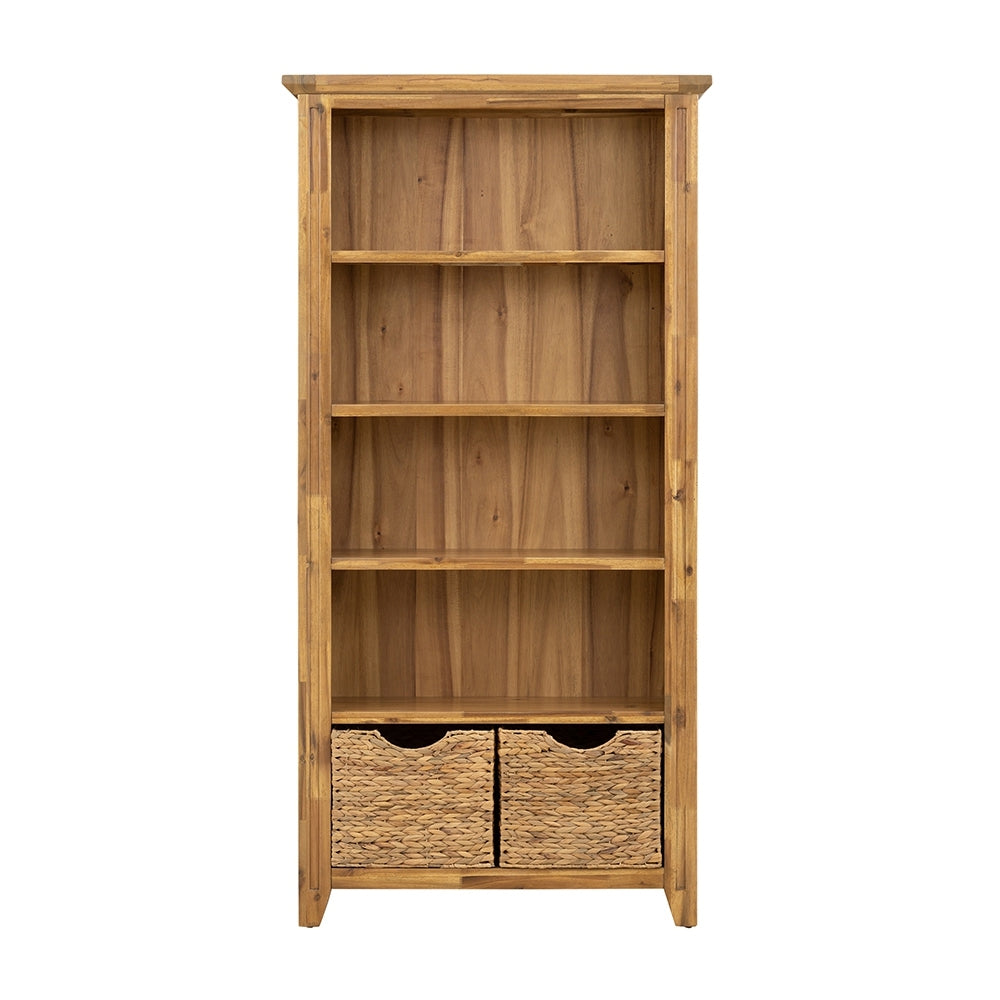 35.5X12X71" Bookcase Natural Wood Brown Primary Living Space Casual,Classic,Farmhouse,Rustic Solid Wood Mdf