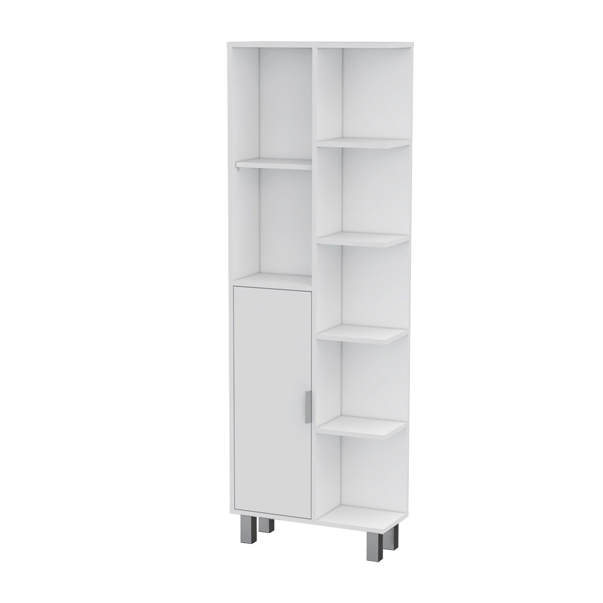 White 9 Shelf Linen Cabinet White 1 5 Up To 17 In 24 To 31 In Bathroom Freestanding 5 10 Inches Wood