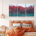 3 Panels Framed Maple Forest Canvas Wall Art Decor,3 Pieces Mordern Canvas Decoration Painting For Office,Dining Room,Living Room, Bedroom Decor Ready To Hang 2030In Thickness 1.5Inch Rectangle Framed Multicolor Oversized 41In Canvas Nature Scenes