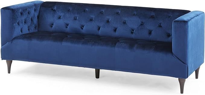 3 Seater Sofa Blue Fabric 3 Seat