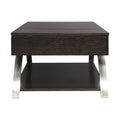 Modern Living Room Furniture 1Pc Lift Top Coffee Table With Display Shelf Espresso Finish Wood Chrome Metal Finish Unique Style Cocktail Table Espresso Primary Living Space Modern Coffee & End Tables Rectangular Wood Stainless Steel