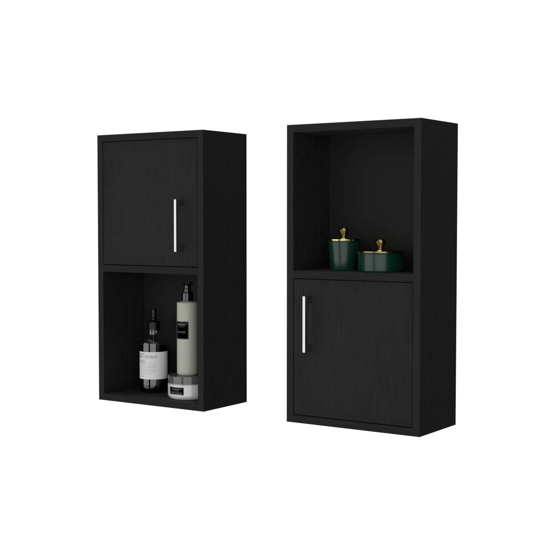 Black 2 Bathroom Medicine Cabinets With Open Shelf Black 1 1 Up To 17 In Up To 23 In Bathroom Wall Mounted 5 10 Inches Wood