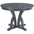 5 Piece Farmhouse Round Pedestal Extending Dining Table Set Extendable Kitchen Table Set With 15.8