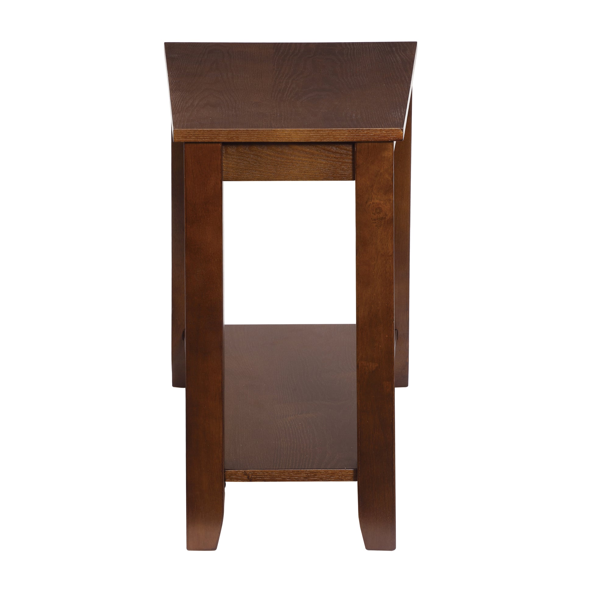 Contemporary Espresso Finish Chairside Table With Lower Shelf Wedge Shape Wooden Furniture 1Pc Side Table Espresso Contemporary Open Storage Coffee & End Tables Wood